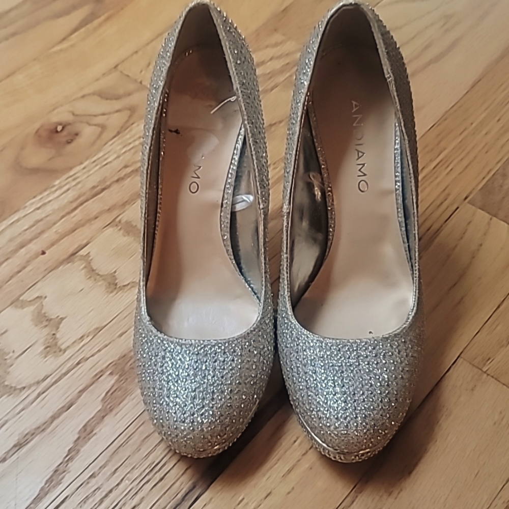 Silver studded high heels